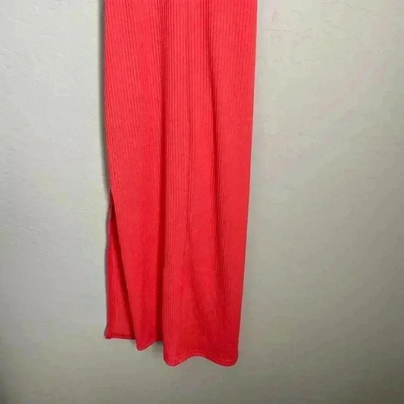 GOOD LUCK GEM Ribbed Tie Waist Slit Midi Dress - Picture 9 of 12